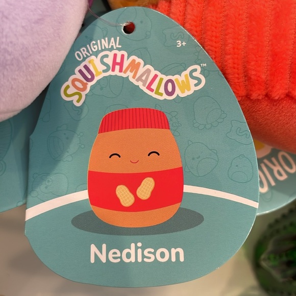 NWT 8โ Nedison the Peanut Butter & Argie the Grape ๐ Jelly Jam Squishmallow Set - Picture 6 of 7